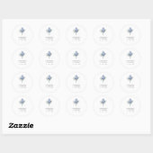 Sticker Rond Mariage de chardon bleu simple (Feuille)