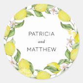 Sticker Rond Mariage de citrons d'été (Devant)