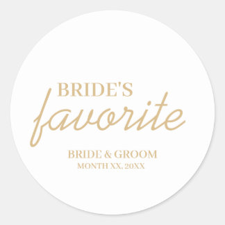 Sticker Rond Mariage de collations favori de la mariée blanche 