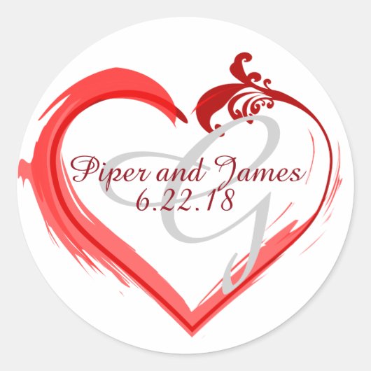 Sticker Rond Mariage de commande sur mesure Monogramme Sceau de (Devant)