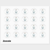 Sticker Rond Mariage de coquillage nautique moderne rustique (Feuille)