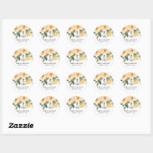 STICKER ROND MARIAGE DE COULEUR D'EAU FLORALE PEONY PEACH (Feuille)