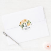 STICKER ROND MARIAGE DE COULEUR D'EAU FLORALE PEONY PEACH (Enveloppe)