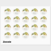 STICKER ROND MARIAGE DE COULEUR D'EAU FLORALE SUCCULTE CACTUS O (Feuille)