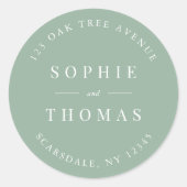 Sticker Rond Mariage de couleur modifiable Adresse de retour mo (Devant)