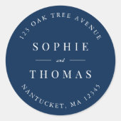 Sticker Rond Mariage de couleur modifiable Adresse de retour mo (Devant)