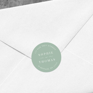 Sticker Rond Mariage de couleur modifiable Adresse de retour mo