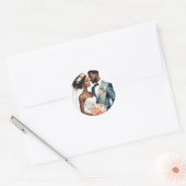 Sticker Rond Mariage de couple afro-américain (Enveloppe)