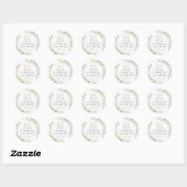 Sticker Rond Mariage de couples avec verdure à monogramme (Feuille)
