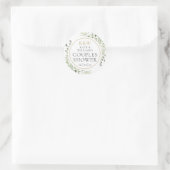 Sticker Rond Mariage de couples avec verdure à monogramme (Sac)