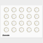 Sticker Rond Mariage de courme d'olive rustique aquarelle (Feuille)