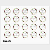 Sticker Rond Mariage de couronne Blush Romance (Feuille)