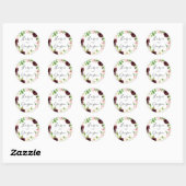 Sticker Rond Mariage de couronne Blush Romance (Feuille)