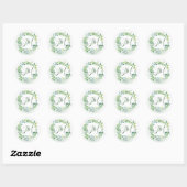 Sticker Rond Mariage de couronne de feuillage vert (Feuille)