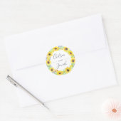 Sticker Rond Mariage de couronne de fleurs (Enveloppe)