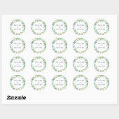 Sticker Rond Mariage de couronne d'eucalyptus (Feuille)