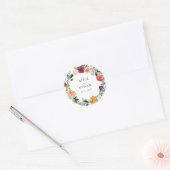 Sticker Rond Mariage de couronne d'organge botanique de Bourgog (Enveloppe)