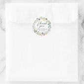 Sticker Rond Mariage de couronne fleur sauvage en faveur du Mer (Sac)