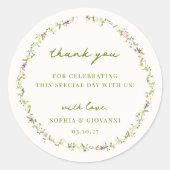 Sticker Rond MARIAGE de couronne Fleur sauvage VERONA (Devant)