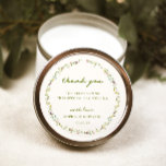 Sticker Rond MARIAGE de couronne Fleur sauvage VERONA<br><div class="desc">VERONA Fleur sauvage Wreath,  mariage merci pour l'autocollant. Caractéristiques,  la typographie vert mousse avec arrière - plan de couleur beige clair. Le style de police et la couleur peuvent être customisés à l'aide de la fonction "modifier à l'aide de l'outil de conception".</div>