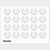 Sticker Rond Mariage de couronnes florales pourpres Boho merci (Feuille)