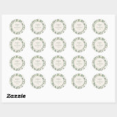 Sticker Rond Mariage de crème Feuille Sage Green Eucalyptus (Feuille)