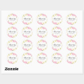 Sticker Rond Mariage de crème rose de couronne fleurie (Feuille)