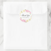 Sticker Rond Mariage de crème rose de couronne fleurie (Sac)