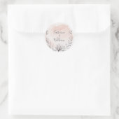 Sticker Rond Mariage de  de couronne florale (Sac)