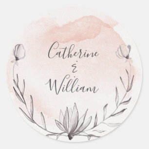Sticker Rond Mariage de  de couronne florale