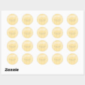 Sticker Rond Mariage de déco aquarelle jaune (Feuille)