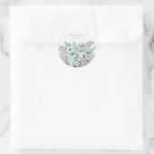 Sticker Rond Mariage de dentelle blanc et vert menthe (Sac)