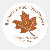 Sticker Rond Mariage de design d'automne (Devant)