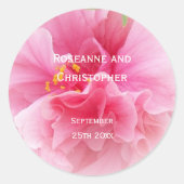 Sticker Rond Mariage de design floral rose (Devant)