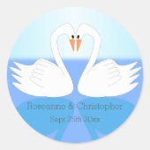 Sticker Rond Mariage de design Swans (Devant)