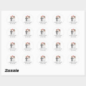 Sticker Rond Mariage de dessin simple (Feuille)