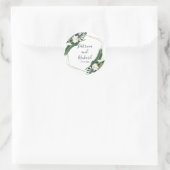 Sticker Rond Mariage de destination géométrique tropicale (Sac)