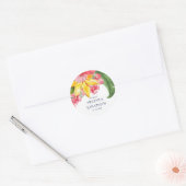 Sticker Rond Mariage de destination tropicale exotique florale (Enveloppe)
