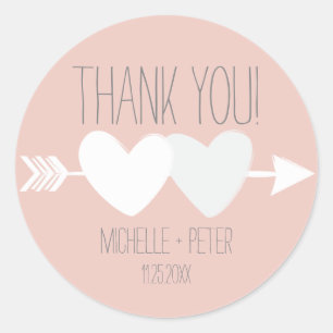 Sticker Rond Mariage de deux coeurs