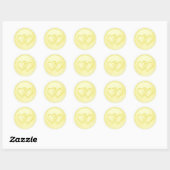 Sticker Rond Mariage de deux cœurs entrelacés de beurre (Feuille)