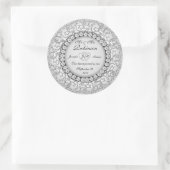 Sticker Rond Mariage de deux coeurs Monogramme Motif (Sac)