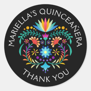 Sticker Rond Mariage de douche Fiesta Floral