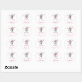 Sticker Rond Mariage de ferme Floral Rustique (Feuille)