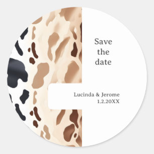 Sticker Rond Mariage de ferme Impression de cône Enregistrer la