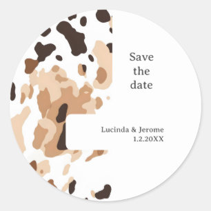 Sticker Rond Mariage de ferme Impression de cône Enregistrer la