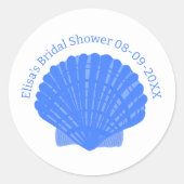 Sticker Rond Mariage de Fête des mariées PERSONNALISÉ Blue Seas (Devant)