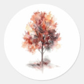 Sticker Rond Mariage de feuillage de l'arbre d'automne (Devant)