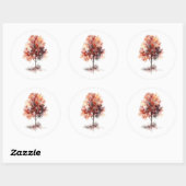 Sticker Rond Mariage de feuillage de l'arbre d'automne (Feuille)