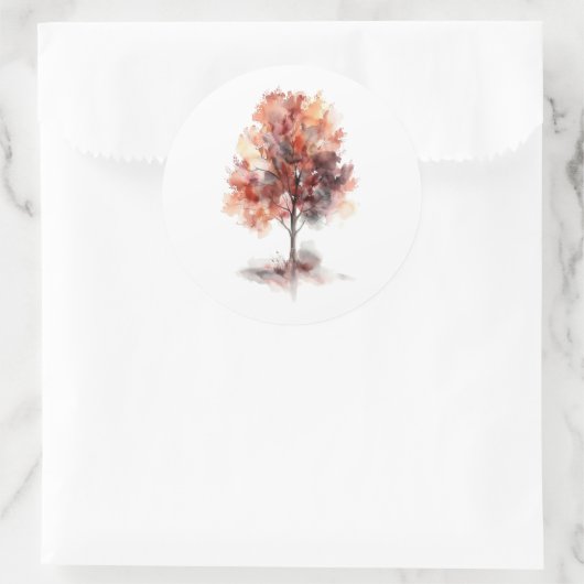 Sticker Rond Mariage de feuillage de l'arbre d'automne (Sac)