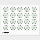 Sticker Rond Mariage de feuillage d'eucalyptus (Feuille)